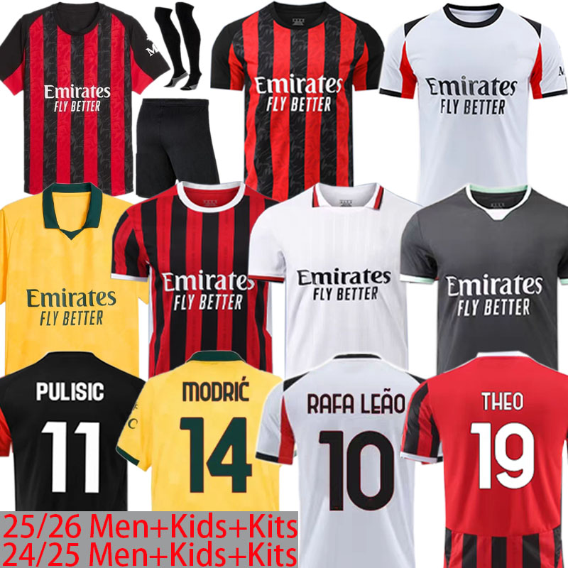 5XL 4XL AC 2025 REIJNDERS KOCHE 24 25 26 Home Away soccer jerseys MILAN 125TH DE KETELAERE football shirt 4th kids uniforms PULISIC