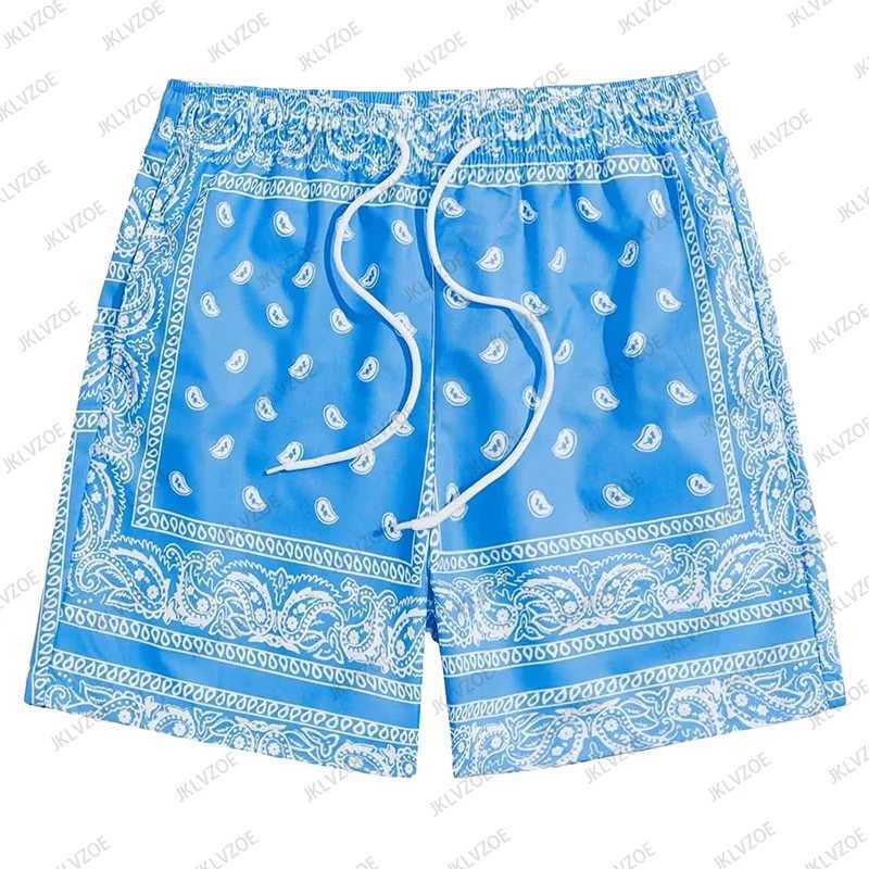 Summer New Womens and Mens Bohemian Shorts Paisley 3D Printed Quick Drying Beach Swimming Shorts High Quality Sports and Fitness Shorts X250410