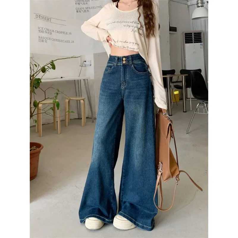 High Waist Jeans Wide Leg Loose Fit 2025 Fashion Denim Trousers Comfort Stretch Bootcut Pants for Women Casual Wear Everyday C251110