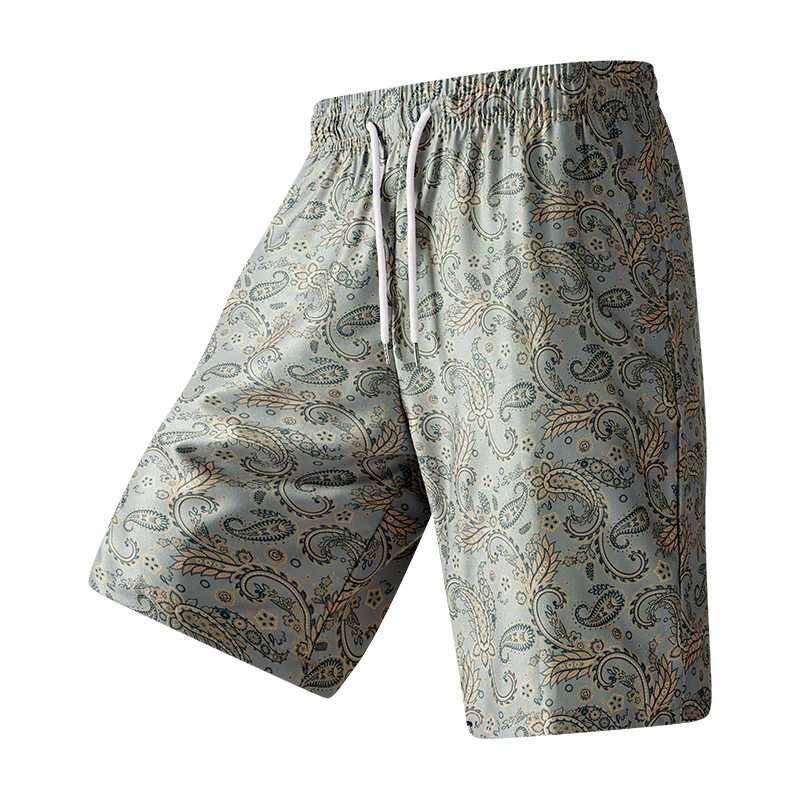 Mens gym shorts retro swim trunks printed mens quick drying running beach shorts sports pants street pants mens clothing Traf X250410