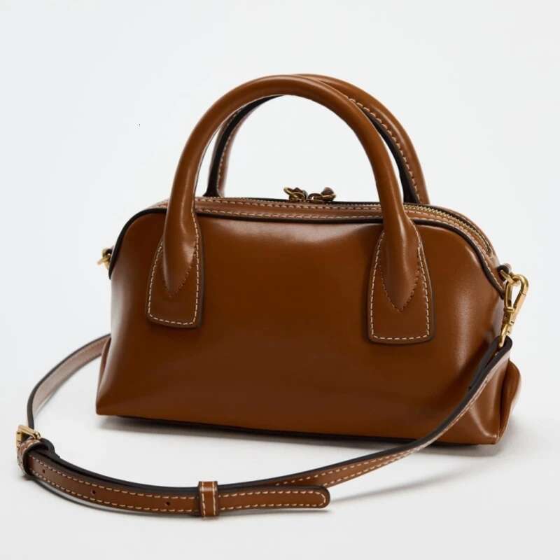 Trend Street Designer Bowg For Women Vintage Solid Color Design Ladies Small Tote PU Leather Crossbody Bag