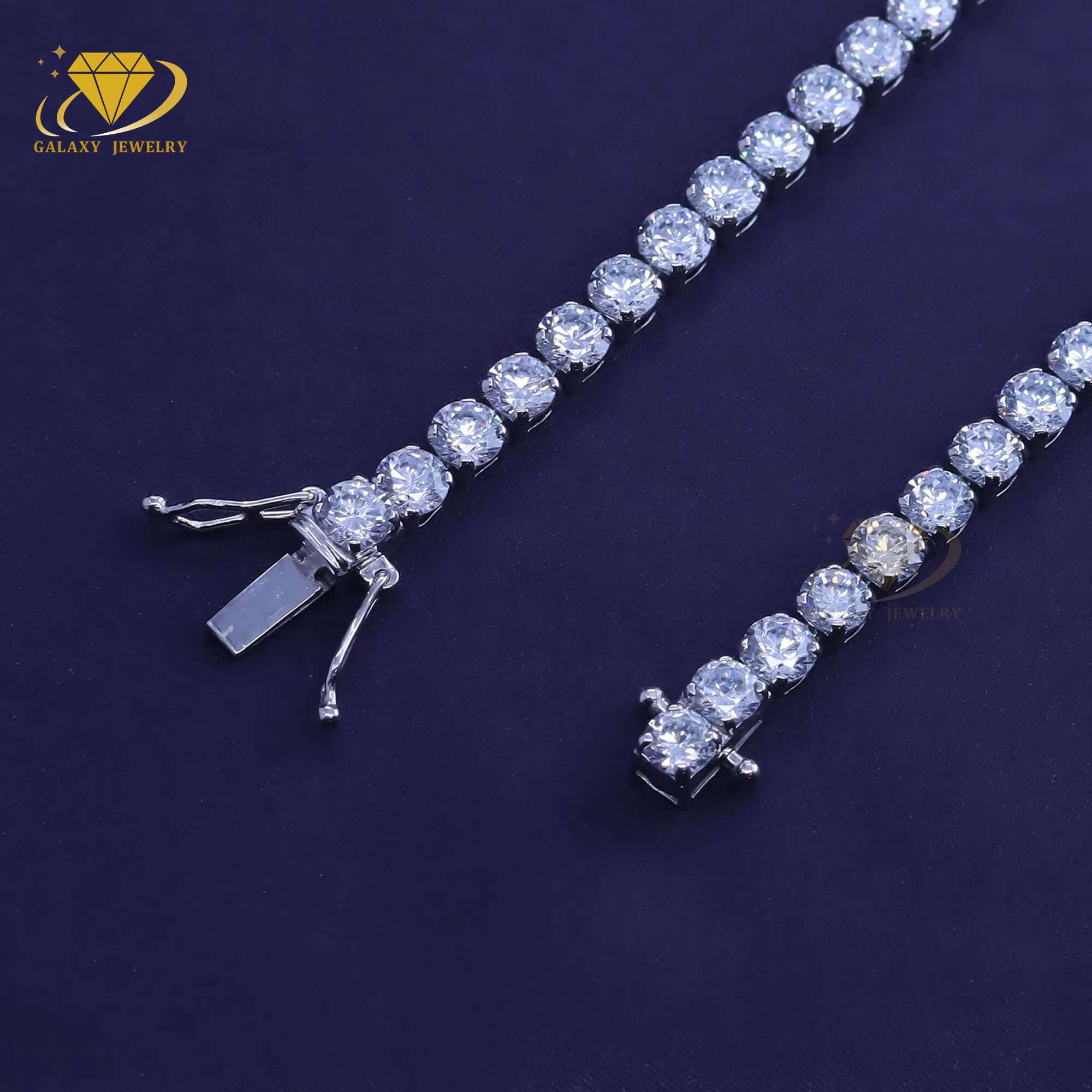 Fine Jewelry VVS Moissanite Diamond 3mm 5mm Iced Out Bling Bracelet Necklace 925 Sterling Silver Men Women Tennis Chain