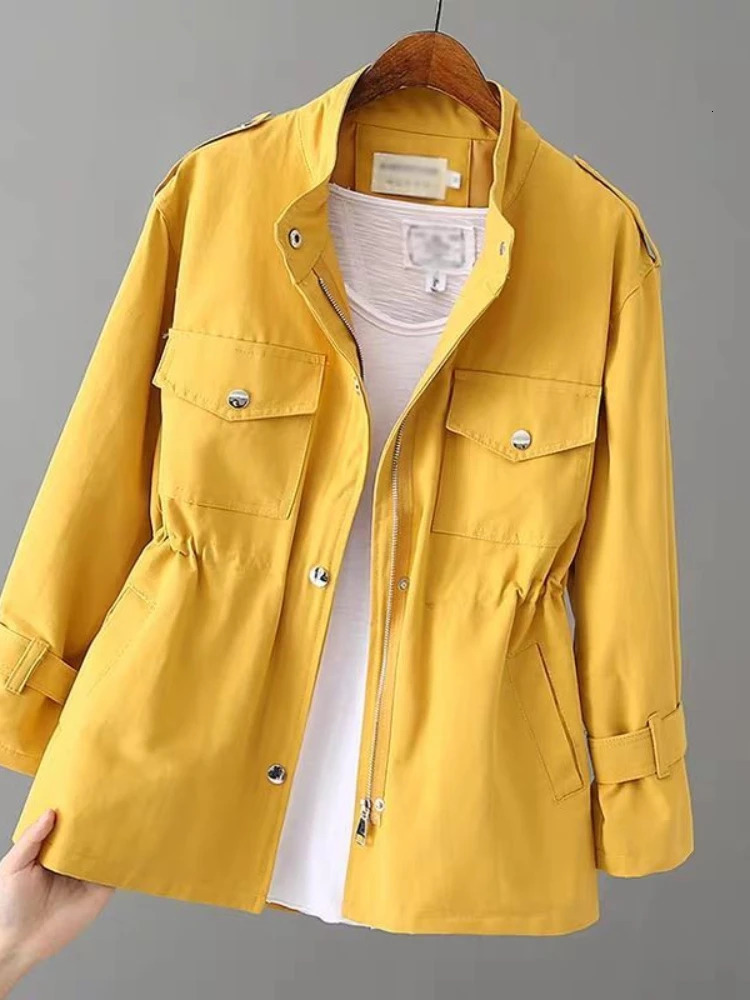 Womens windshield autumn Korean wild pine stand collar fashionable pink jacket female student lining 250410