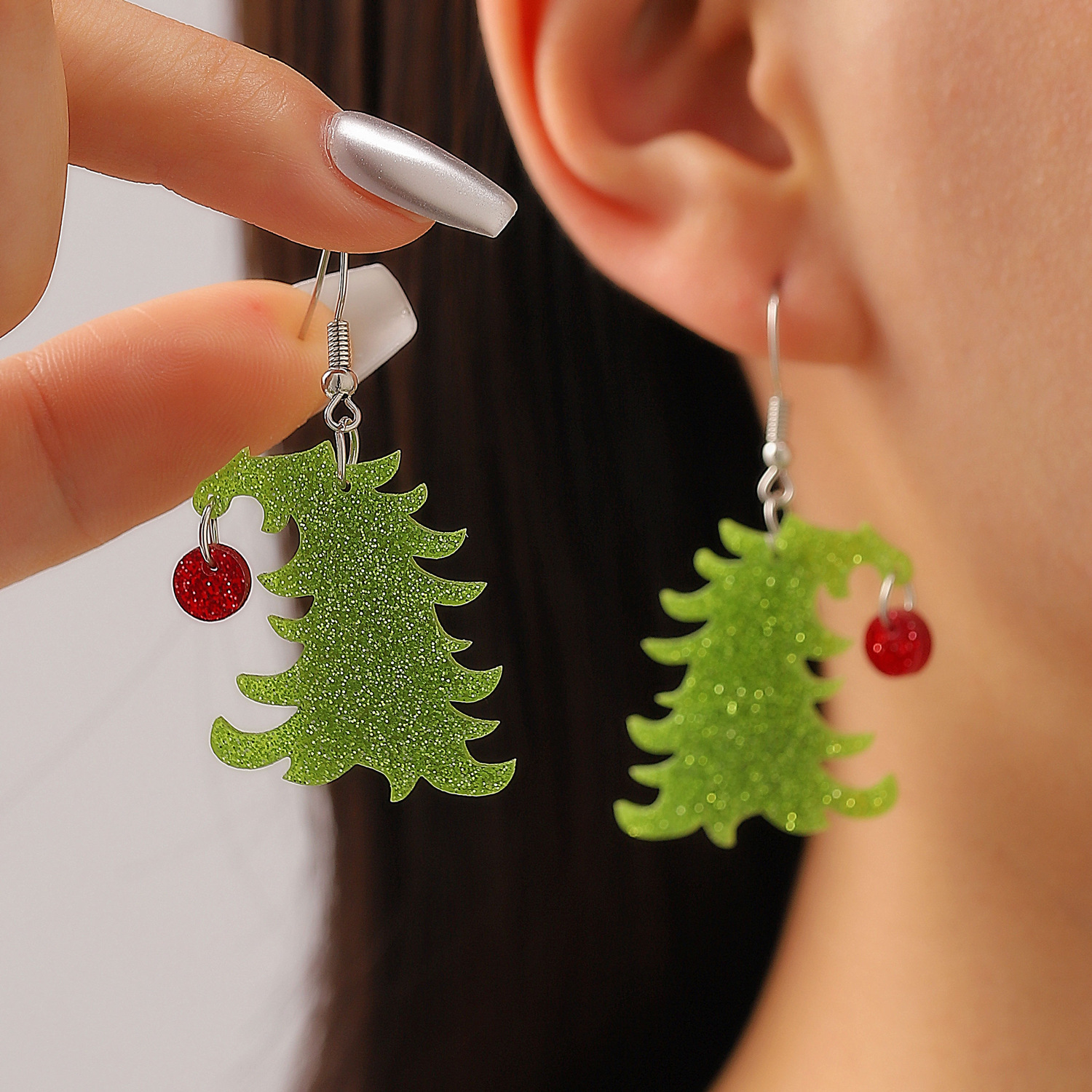 Santa Claus Christmas Tree Acrylic for Women Exaggerated Stud Earrings Jewelry Accessories