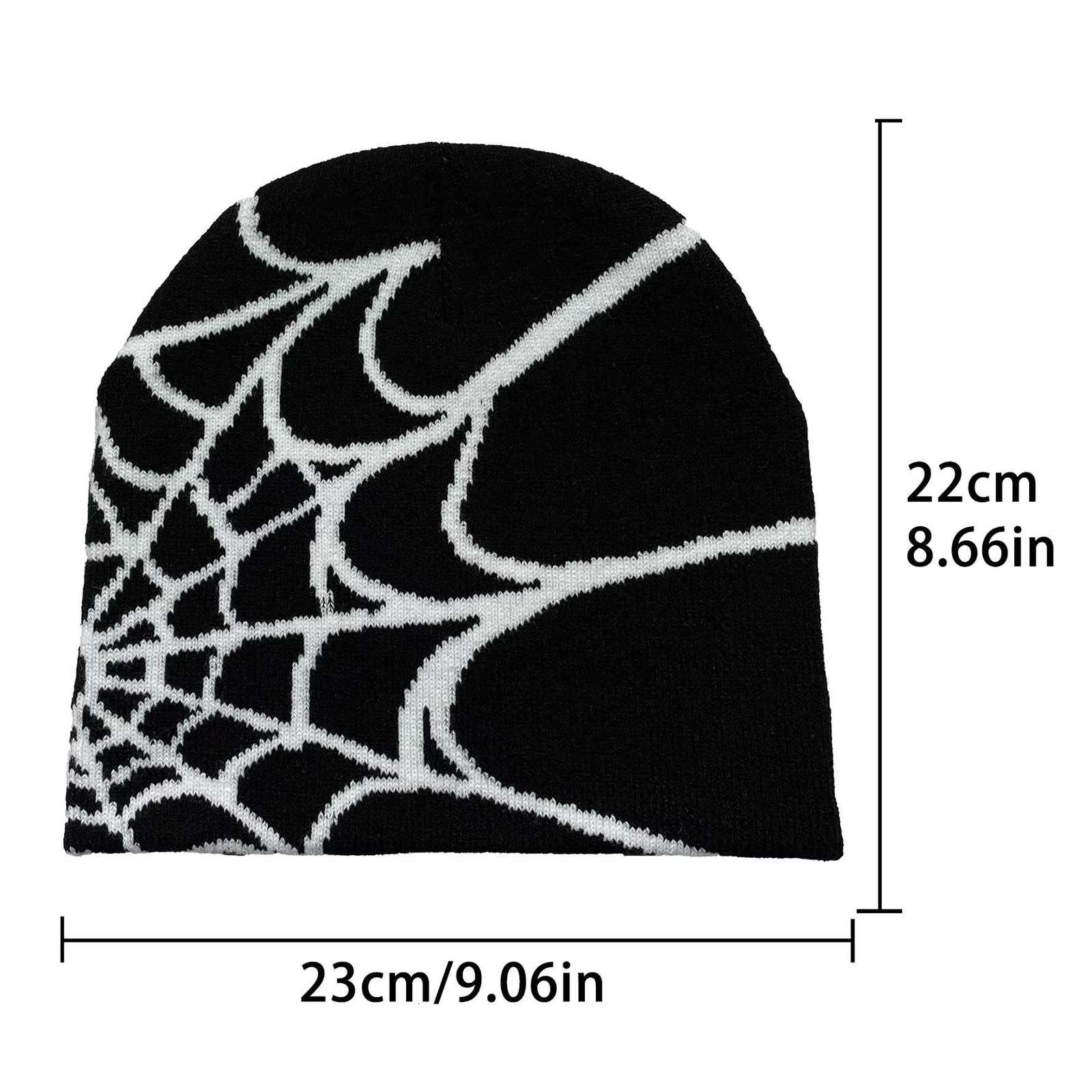 Unisex Spider Web Printed Knit Hat Warm Outdoor Pullover Hat Personality Beanie HatXJ251110