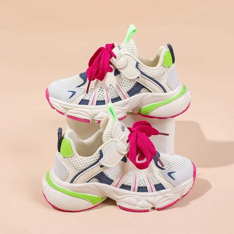 Kids Running ShoesSneakers Thick Soft Sole Mesh Breathable Children Hookloop 2025 New Boys Girls Sports Shoes Handsome Trendy W251110