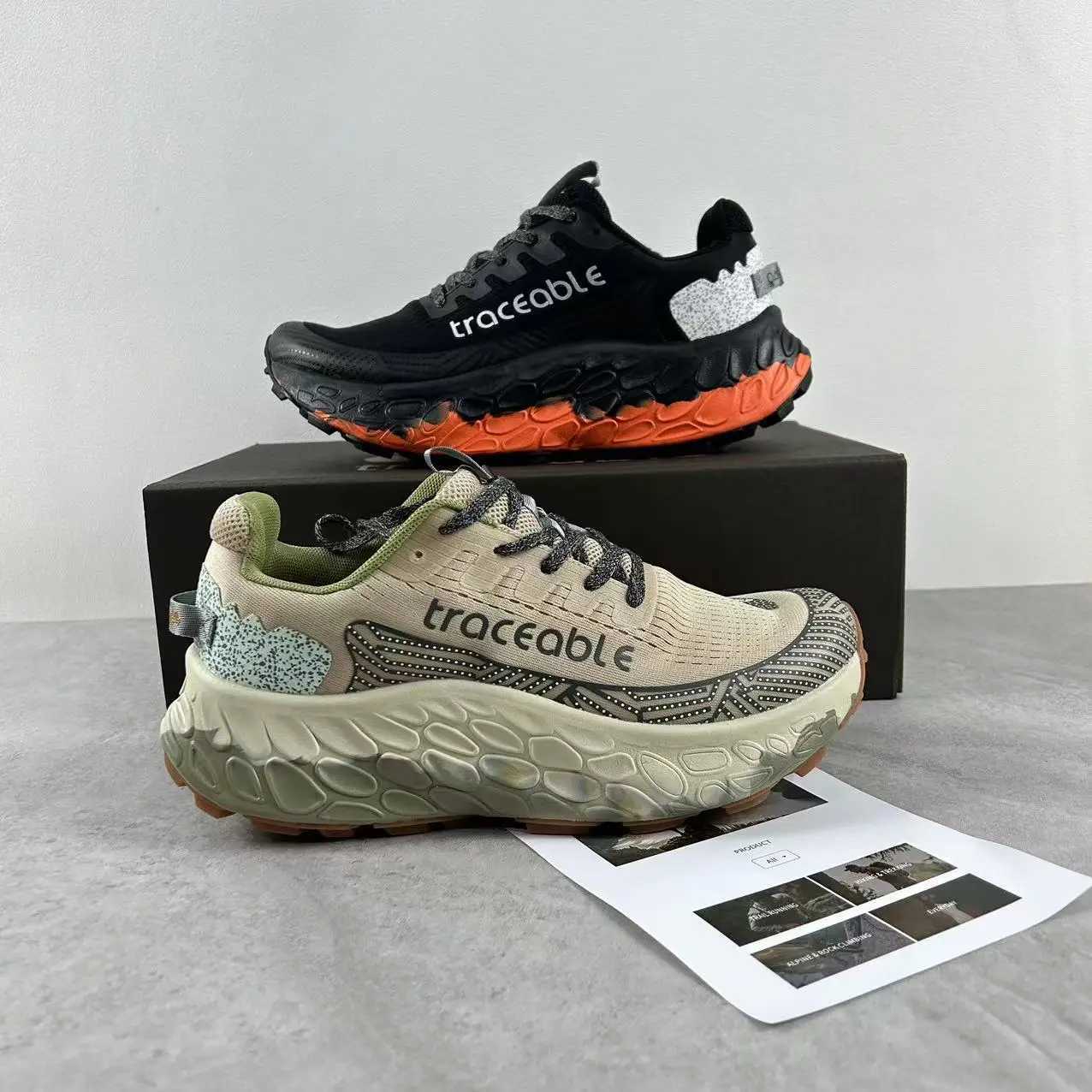 Lightweight wearable trail running shoes quty mens full palm carbon plate cushioning professional training shoesC250410