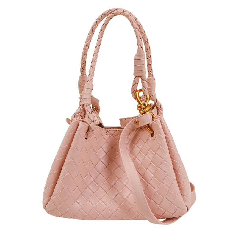new soft leather woven bag, water bucket bag, high-end crossbody bag