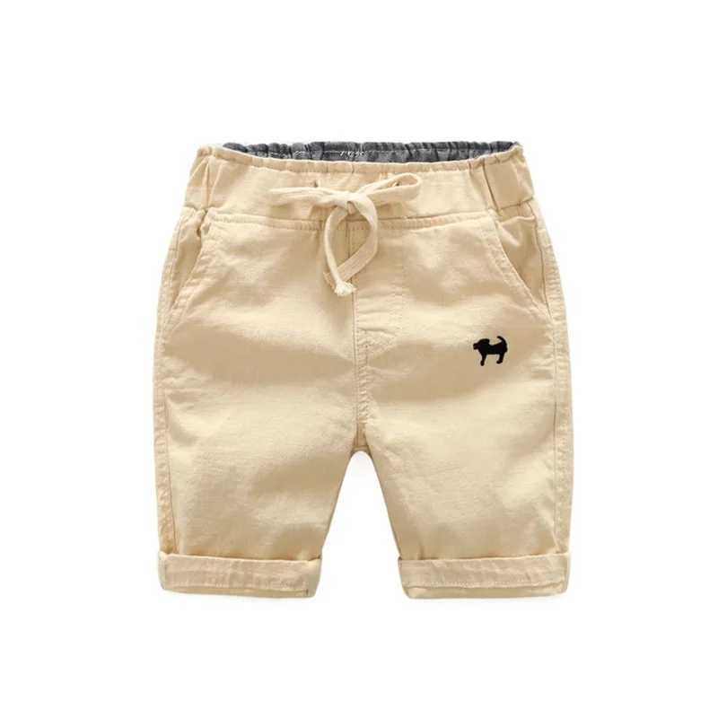 Summer 2025 boys casual shorts childrens cotton elastic waist pants childrens knee pants solid color baby clothing Z250410