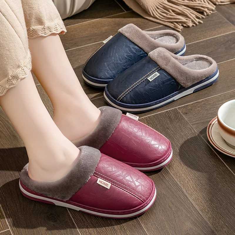 Stylist Winter Slippers for Men and Women ThickSoled Indoor Home Warmth Couples Shoes NonSlip Flat Platform Cotton Couples Slippers F2501031