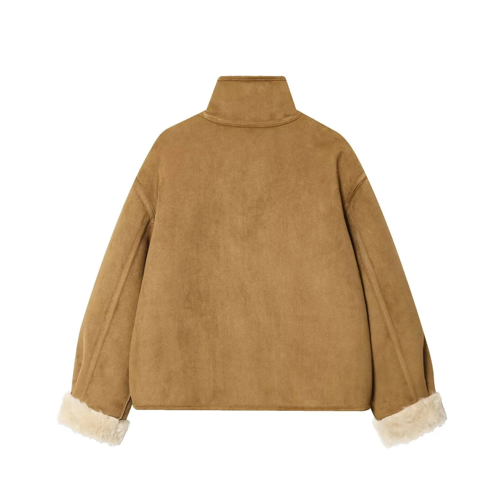 Wearing lamb wool on both sides thickened fur onepiece short jacket autumn and winter for warmth 251110