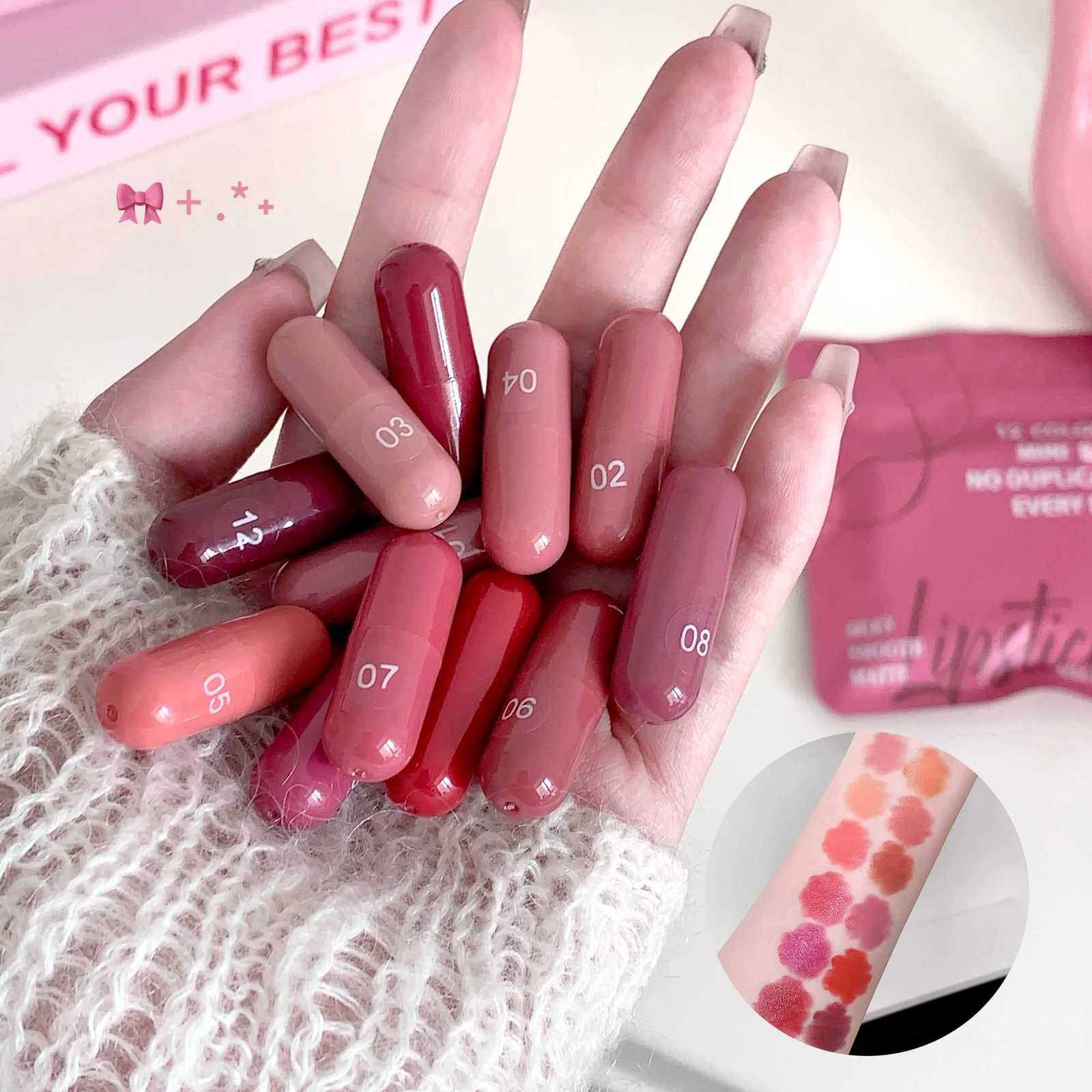 MAGIC CASA 12-Color Capsule Matte Lipstick Set Natural Long-Lasting Non-Staining Mini Waterproof Lipstick SetT251110