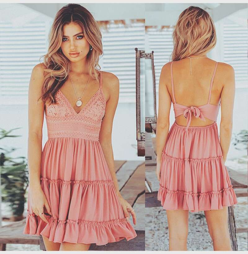 Rui Chuo Cross-Border Amazon European and American Sexy Backless Strap 2025 Summer Ruched Small Hem A-Line Midi Dress