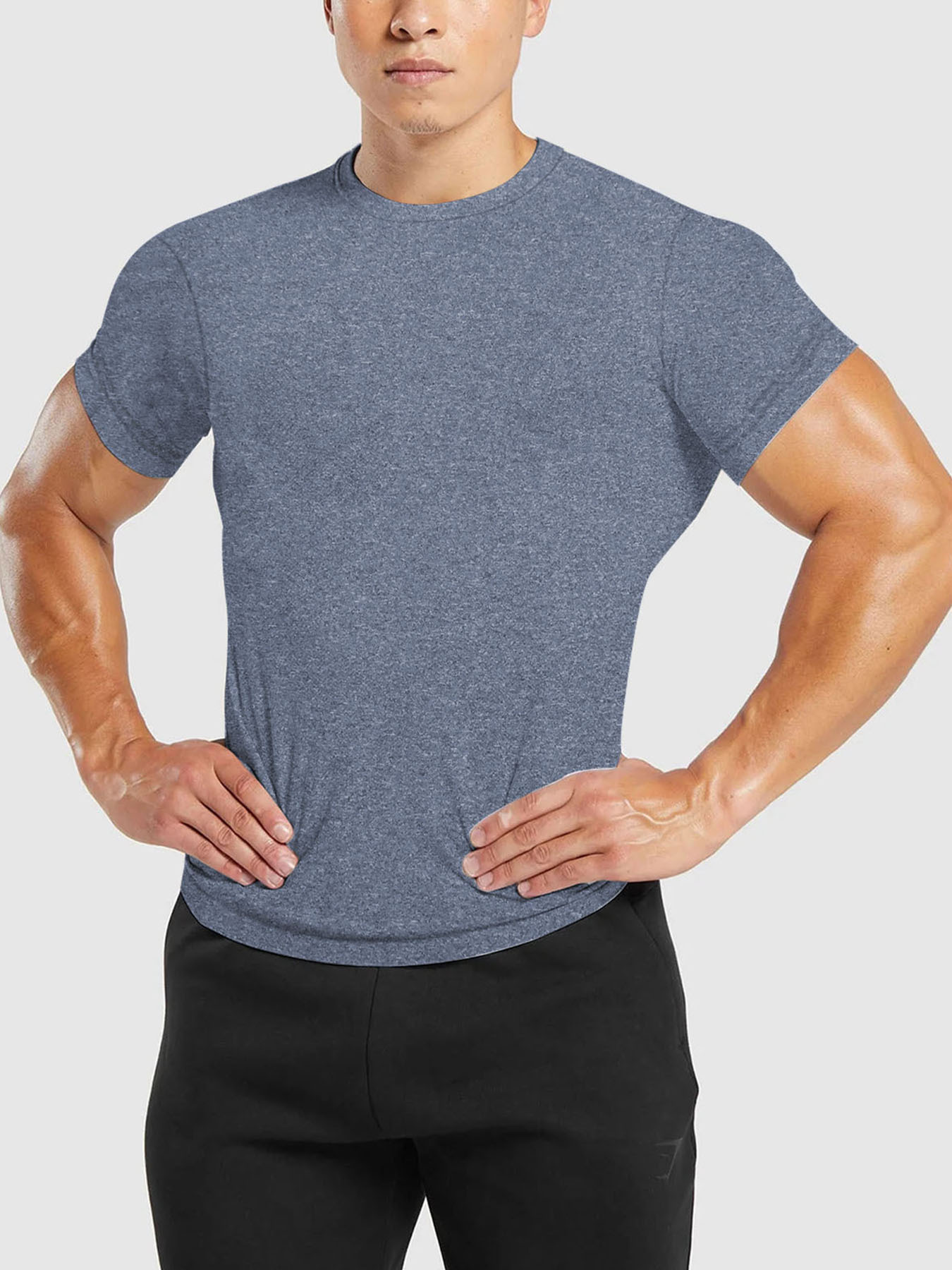2025 Summer Mens Quick drying Round Neck Short sleeved T-shirt Basketball Training Clothing Running Sports Fitness Clothing