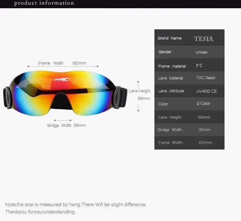 Popular Ski Glasses European and American Sunglasses Ski GlassesSports Riding Windshields New Cool Ski Glasses Shading K251110