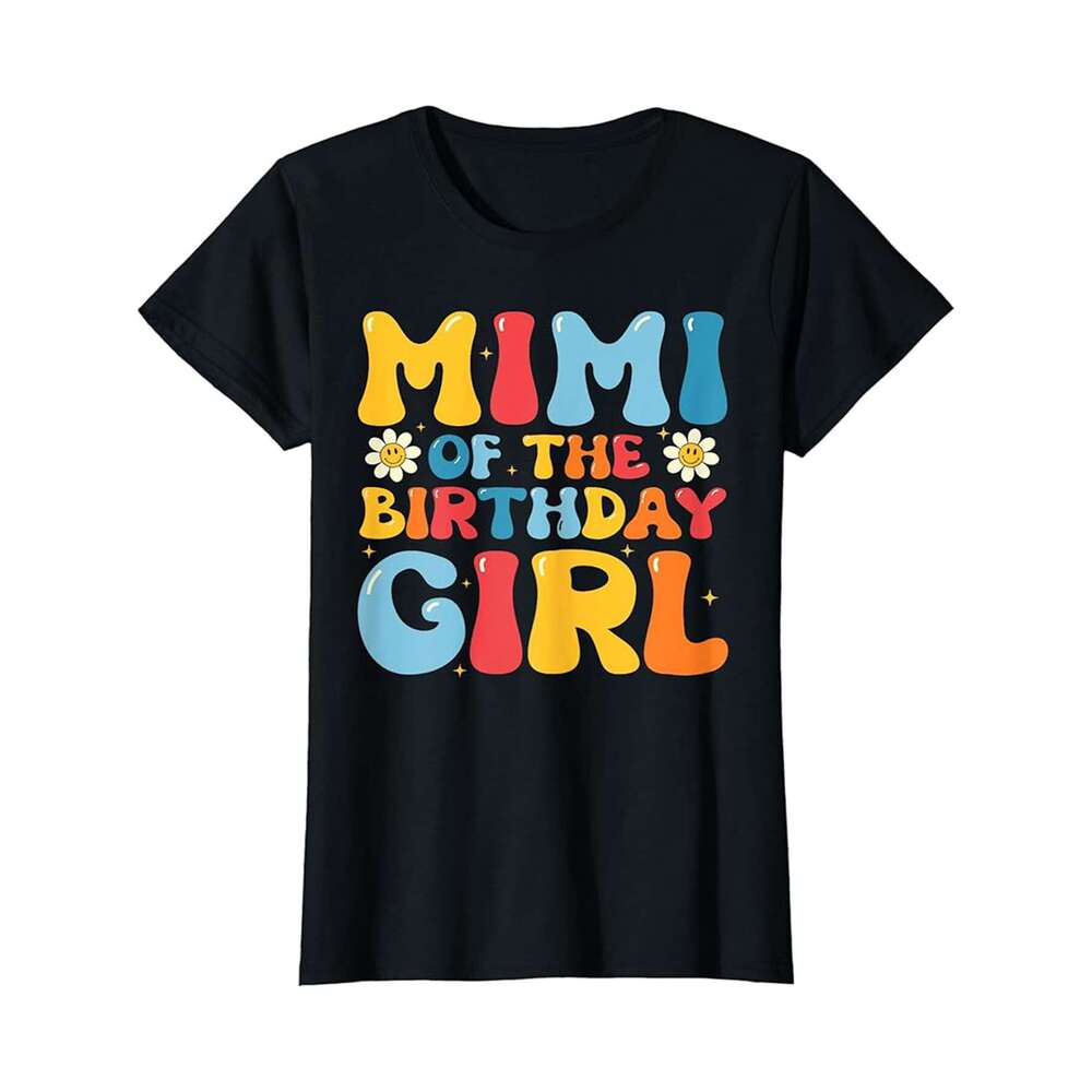 Designer T shirt Mimi of the Birthday Girl Groovy Matching Family Birthday - 220g T shits