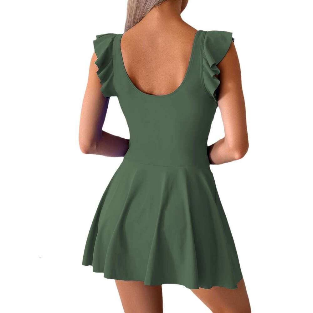 one-piece women's hot spring European and American sports skirt style conservative plus size swimsuit wholesale 2025 new casual fashion trend clo