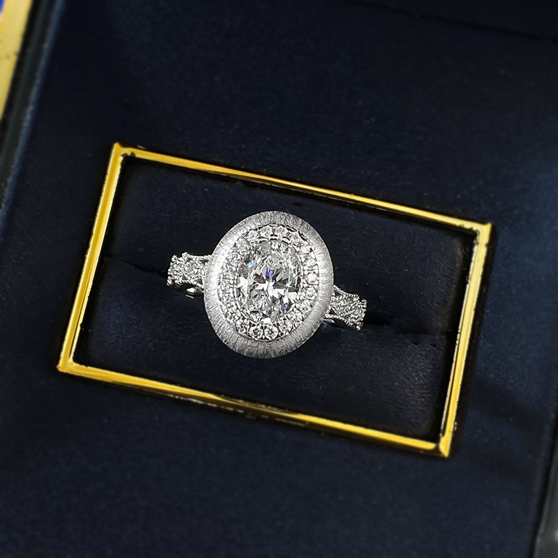 Mujing Jewelry S925 Designer Ring Silver Vintage Egg-shaped Brushed Ring Fashion Ring High-end Versatile Design Fashion Ring