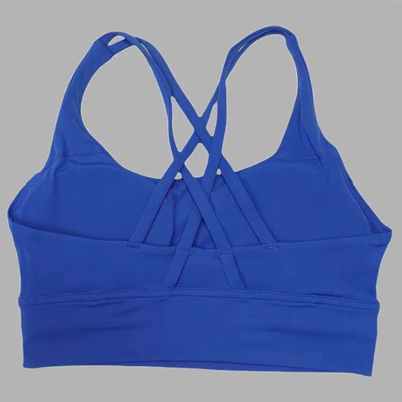 Soft cross back womens sports yoga bra tight and gathered high-strength shock-absorbing fitness running sports braXJ250410