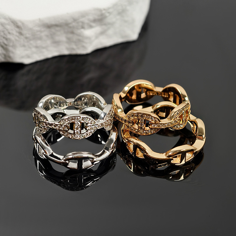 2025 Love Home Pig Designer Ring Nose Full Diamond Ring Fashion Ring For Women, Ins Style, Light Luxury, Simple High Version, Smooth Pig Nose Couple R