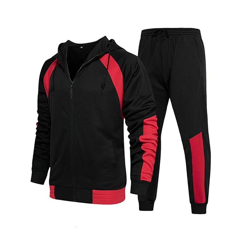 Euro 2024 autumn/winter new versatile mens sports hoodie set with hooded zipper two-piece set
