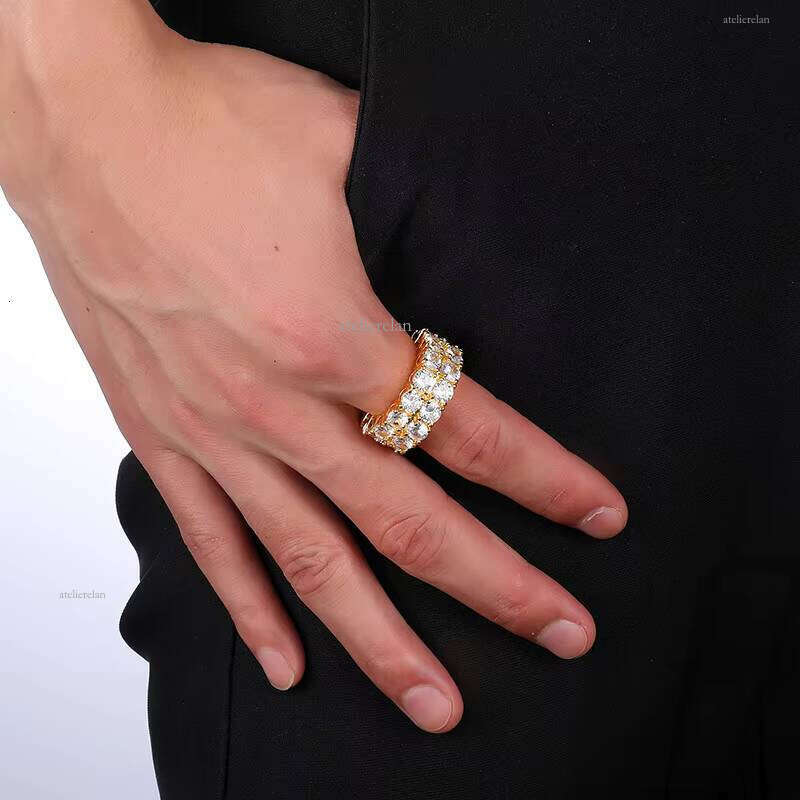 Men's Fashion Custom Made Hip Hop Jewelry 925 Silver VVS GRA Certificate Silicon Stone Ring