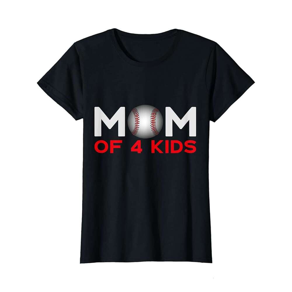 Designer T shirt Mom of 4 Mens Baseball Mothers Day - 220g T shits