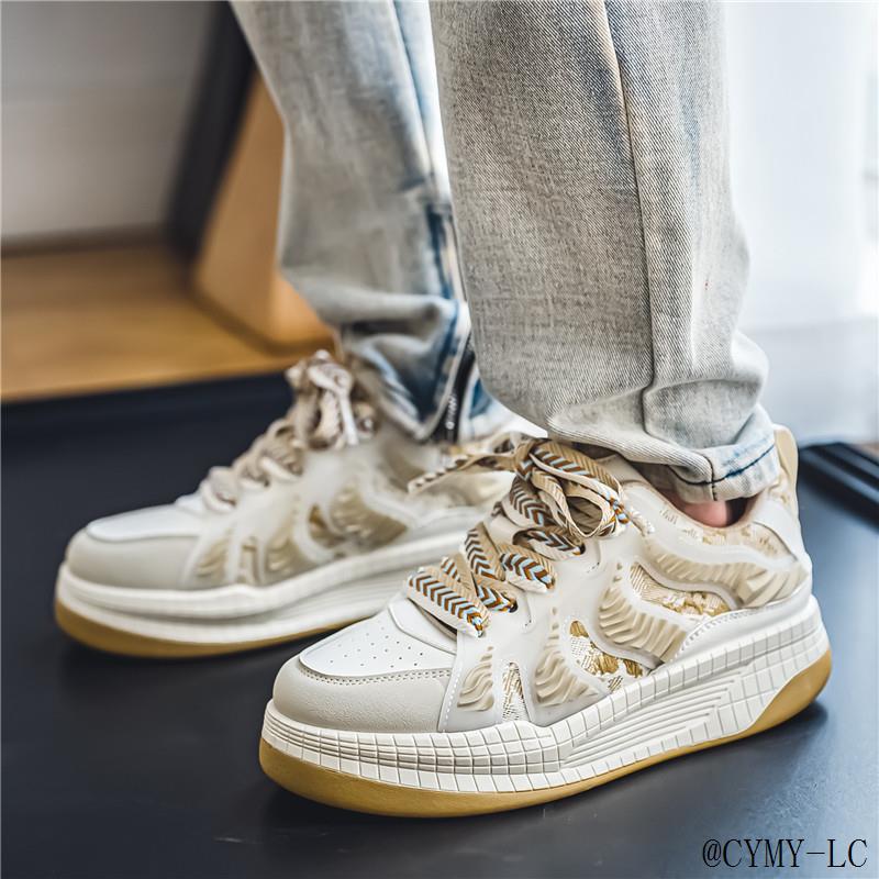 Fashion new arrival men's board shoes niche thick sole height increasing student casual shoes outdoor sports board shoes