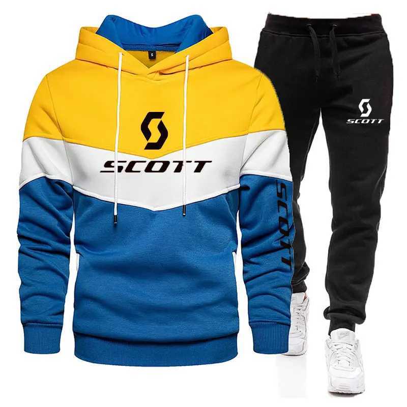 New Mens Sets Autumn Bicycle pullover Hoodie and Pants 2 Pieces Casual Tracksuit Male Brand Running Jogging Sportswear Suit W251110