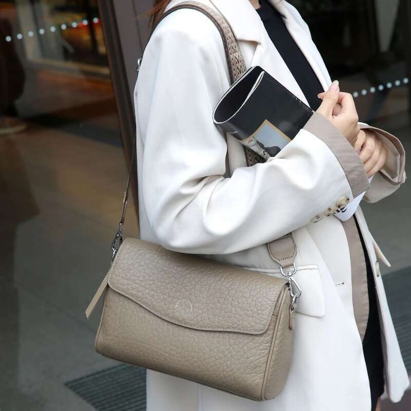 Bubble-Textured Genuine Leather Crossbody Bag - Chic & Timeless Shoulder Purse For Women, Everyday Essentials Carrier
