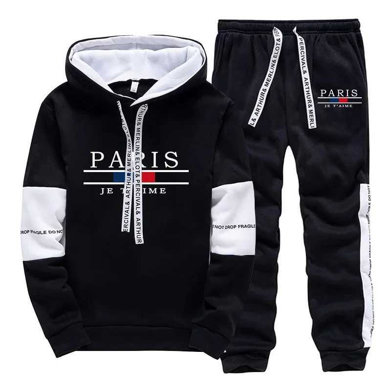 Fashion Mens Tracksuit Print Casual Sweatshirts Outdoors Sports Jogging Mens Clothing Single Piece Hoodie Pants Daily Streetwear W251110