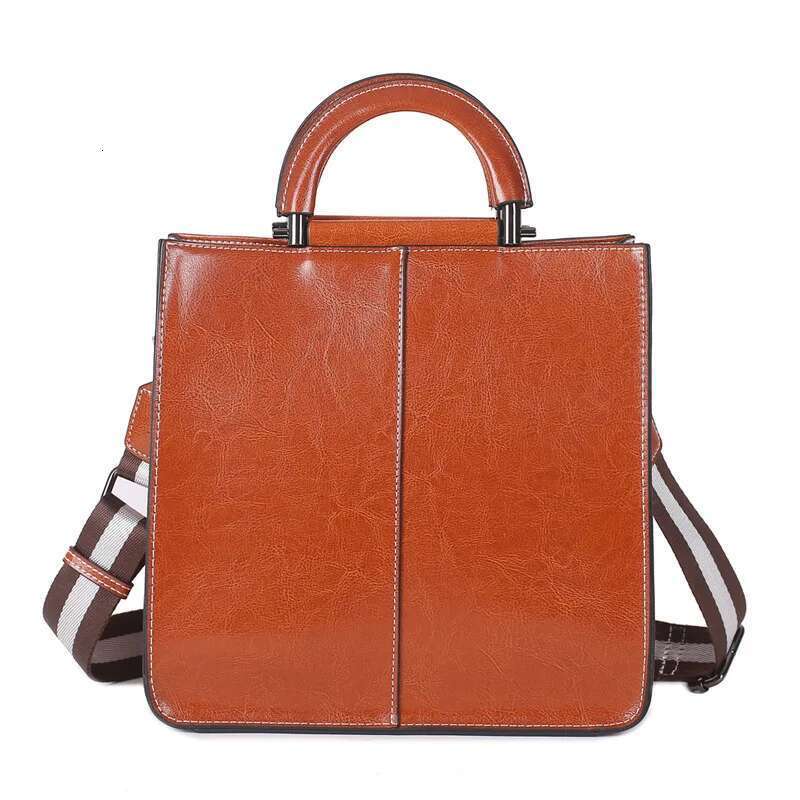YANATARI Female Genuine Leather Handbags Women Shoulder Crossbody Vintage High-Capacity Tote Minimalist Bag