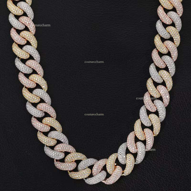 20mm Full Iced Out Moissanite Stones Sterg Sier Big Cuban Chain