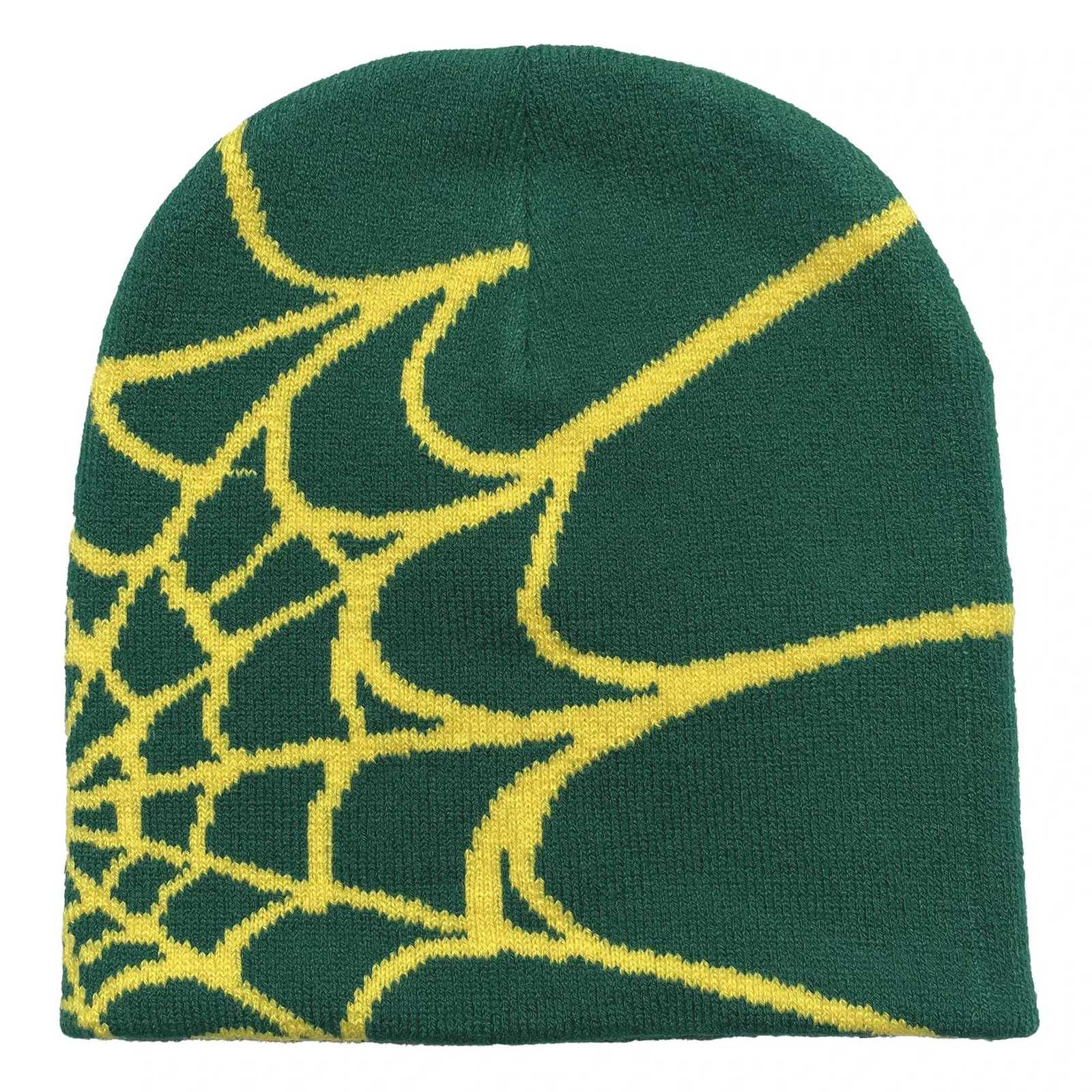 Unisex Spider Web Printed Knit Hat Warm Outdoor Pullover Hat Personality Beanie HatXJ251110