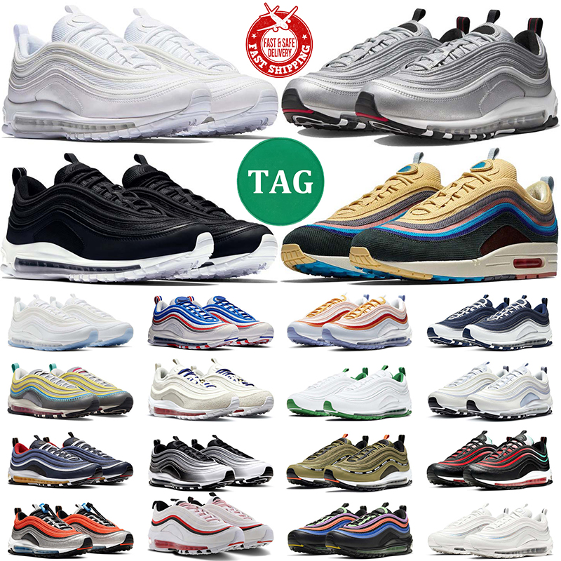 Designer Shoes for Men Running Sneaker 97 97s Triple Black White Sean Wotherspoon Silver Bullet Neon Jesus Sky Outdoor Sports Mens Trainers Sneakers