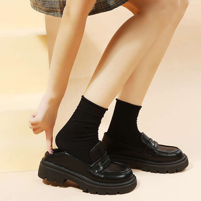 Woman Sandals Autumn Winter New Lefu In England One Step JK Student Thick Soled Small Leather Shoes For Women Flat Bottom