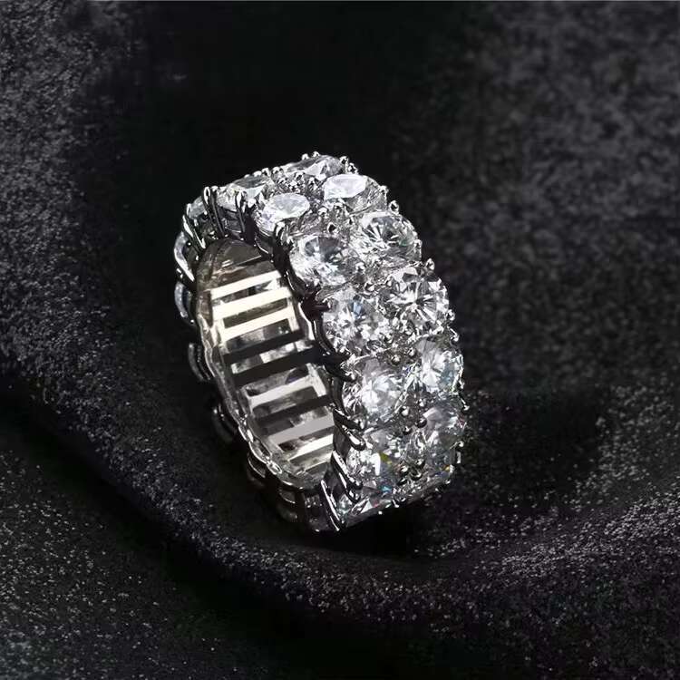 Fashion Jewelry Gold Plated 925 Sterling Silver D/VVS Moissanite Diamond Ring for Mens Rings