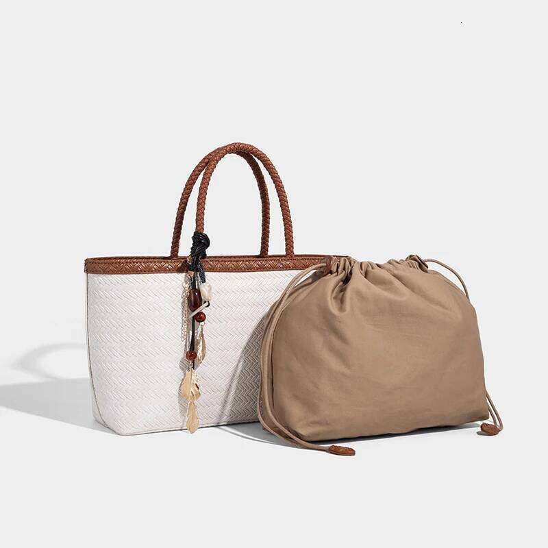 Tote Bags For Women Luxury Designer Handbag Purse 2025 New In PU Imitation Braided Embossed Pattern Top Handle Underarm Shoulder