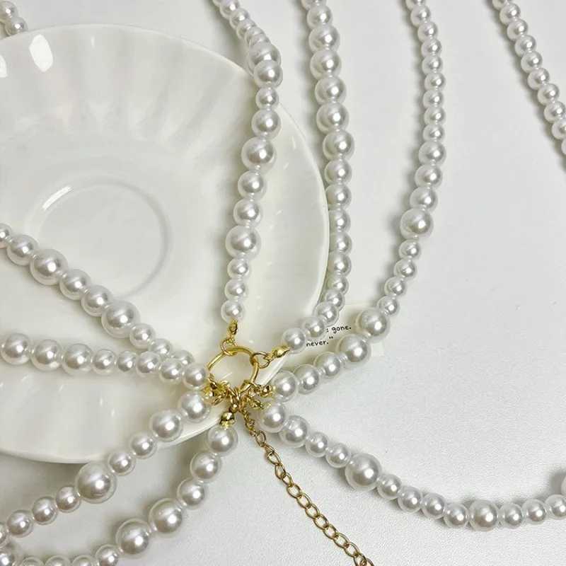 Modern Jewelry Sweet Korean Temperature Simulated Pearl Body Chain Used for Wenfen Gifts Popa Accessories Hot S X250410