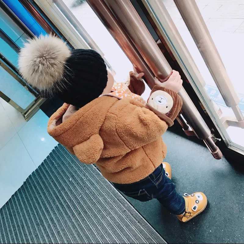 2025 New style Fashion Winter spring hats For Children Hat Skullies Beanies 15cm pompom fur Hat For Girls Cap bonnet enfantXJ251110