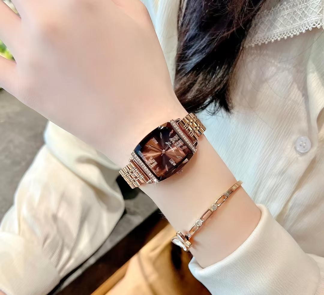Designer Square Watch Fashion Women's Watch Versatile TLXT Classic Waterproof Exquisite Coffee Wristwatch for Lady