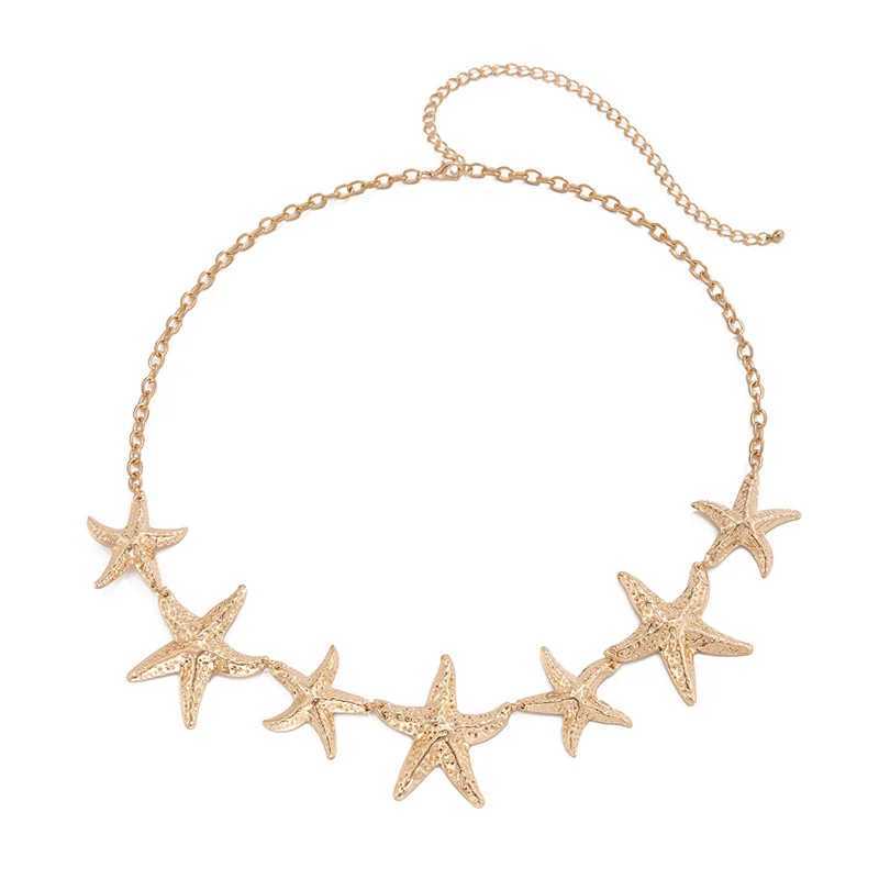 Ethnic style starfish waist chain accessory Bohen versatile belt wens dress with belt metal vintage X250410