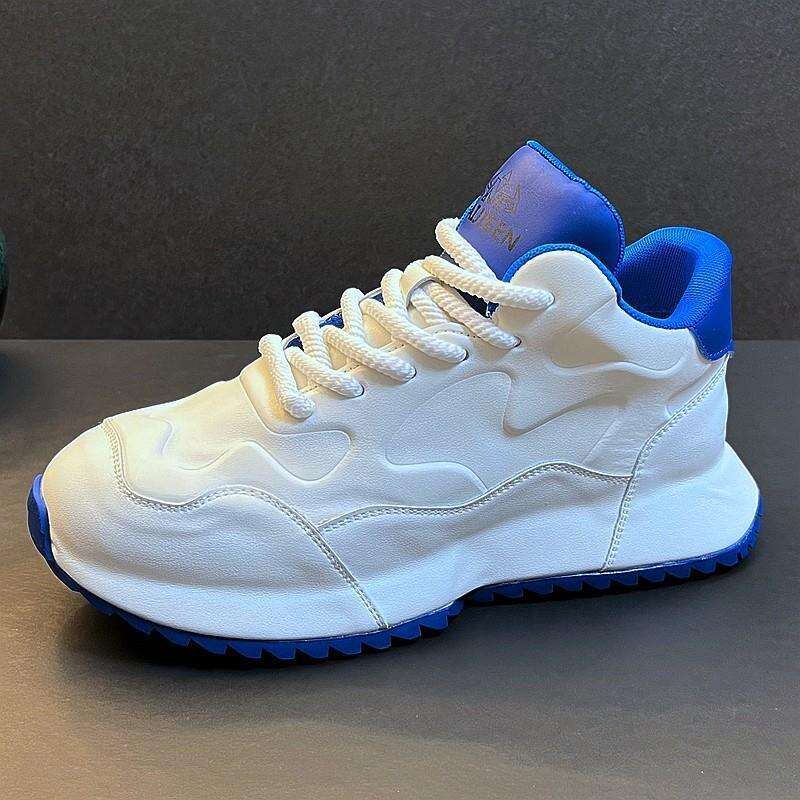 Handsome Casual 2025 Genuine White Thick Height Increasing Fashion Sports Leather Soft Sole Dad Shoes for Men