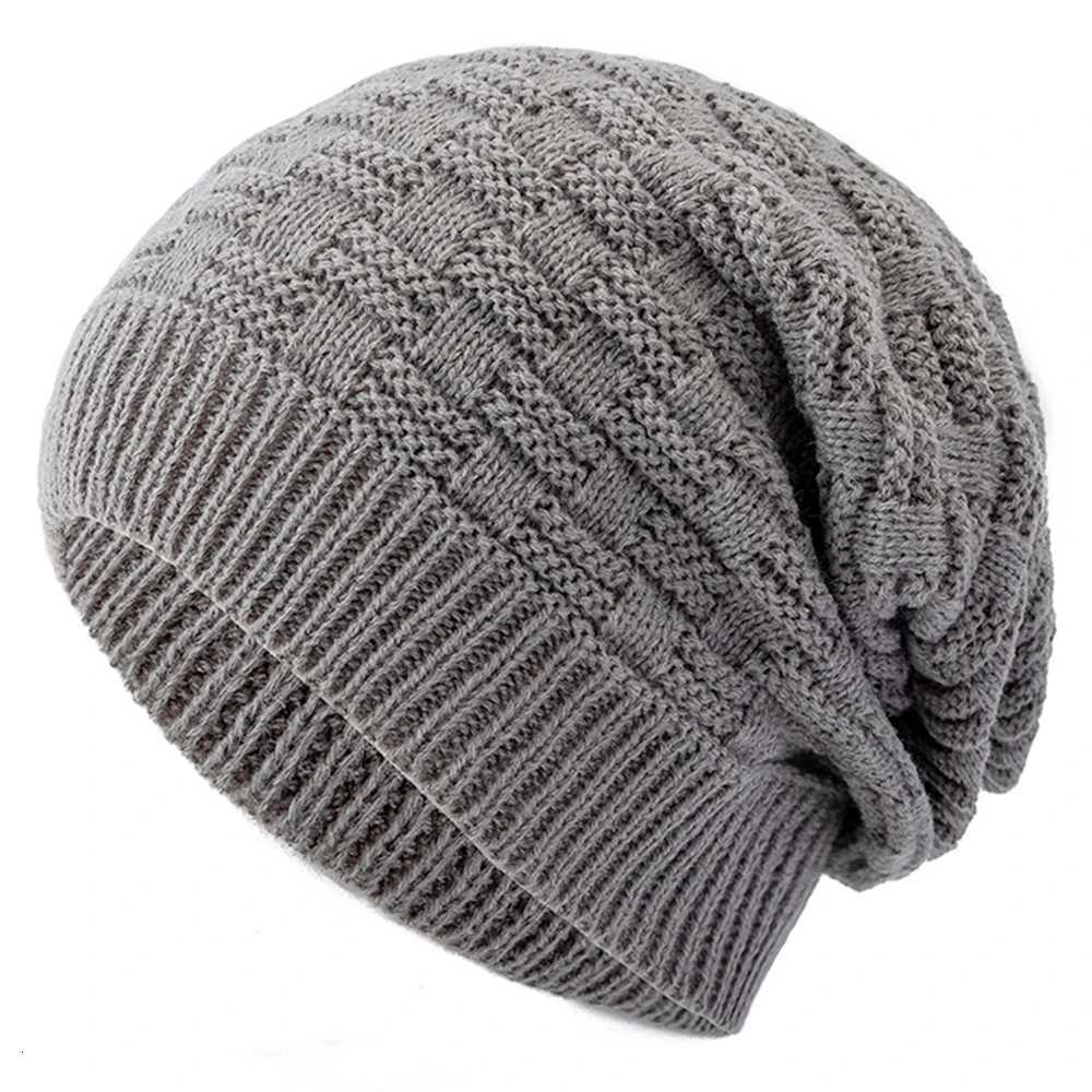 Unisex Slouchy Winter Hat Long Size Knitted Hat Casual Beanies For Men Women Solid Bonnet CapXJ251110
