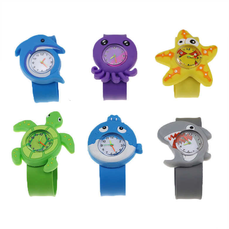 200 Style Animals Shark Unicorn Watch Kids Toys Children Quartz Watches Silicone Slap Belt Child Clock Baby Watch Christmas Gift Y240809