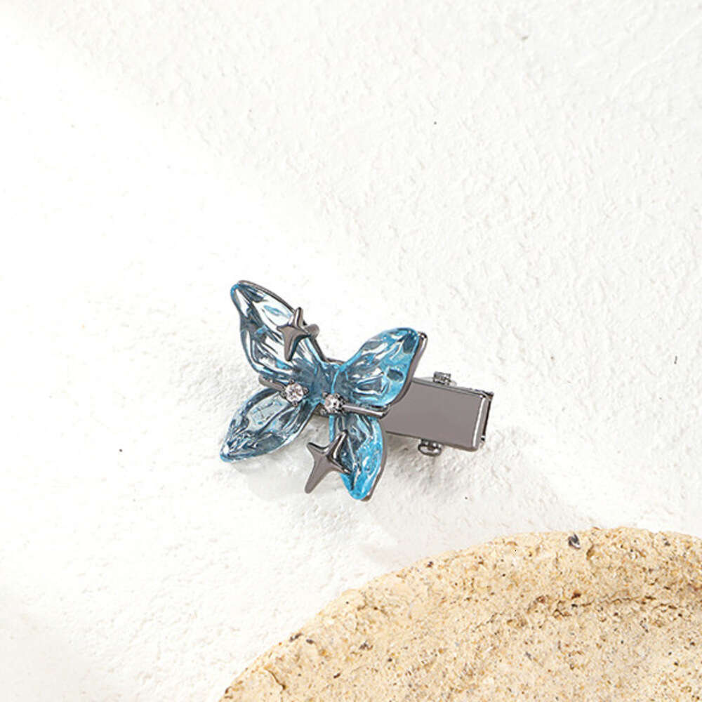 DHcollections New Blue Butterfly Fashion Commuting Side Bang Clip High-End Original Design Fresh Sweet Hair Accessory