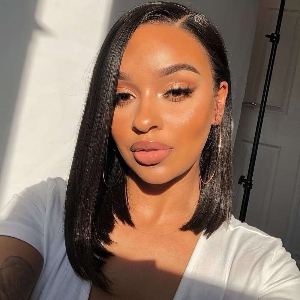 UMEGIRL Brazilian Human Wig Women - 150% Density 13X4 Front Black Straight Hair, Heat Resistant & Comfortable Fit, Natural Look Short Bob Wigs With La