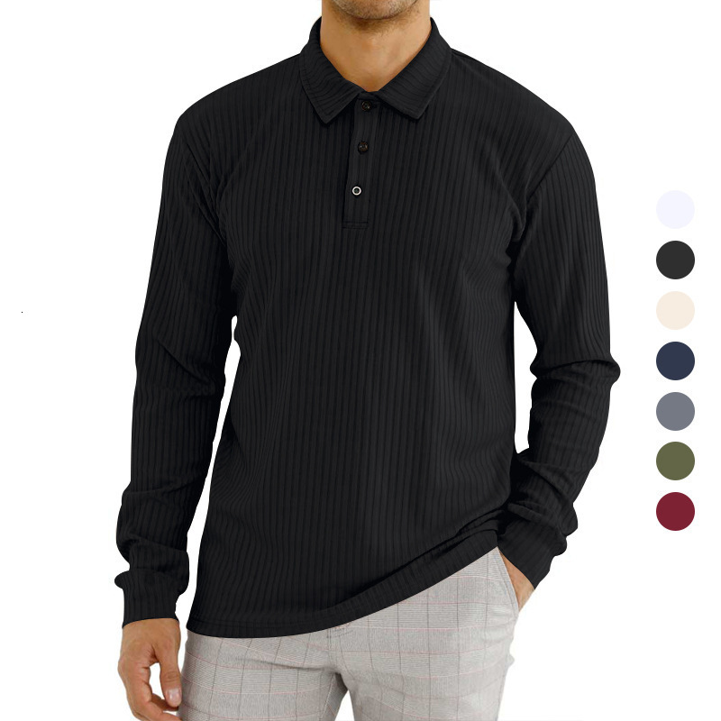 New mens spring and autumn long sleeved mens long sleeved base shirt polo shirt mens