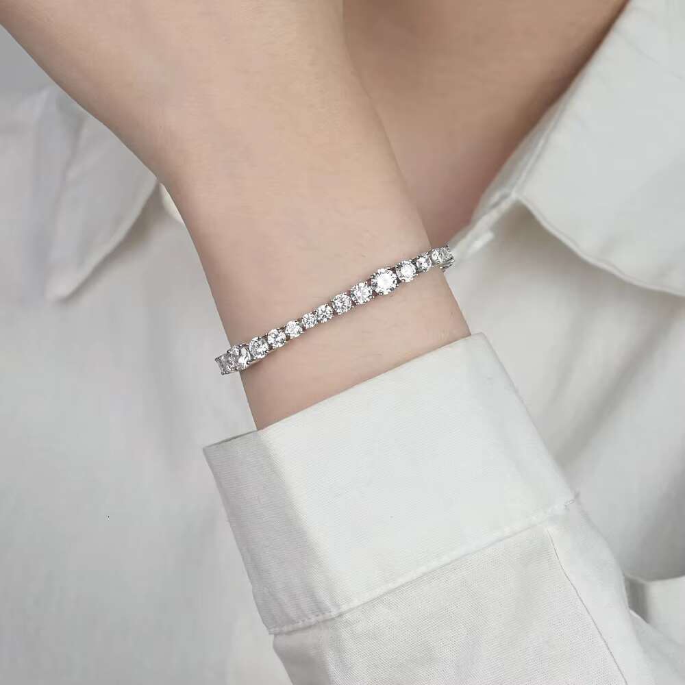 Wholesale Custom Fashion 925 Silver Lab Diamond GRA Moissanite Moissanite Tennis Sterling Bracelet