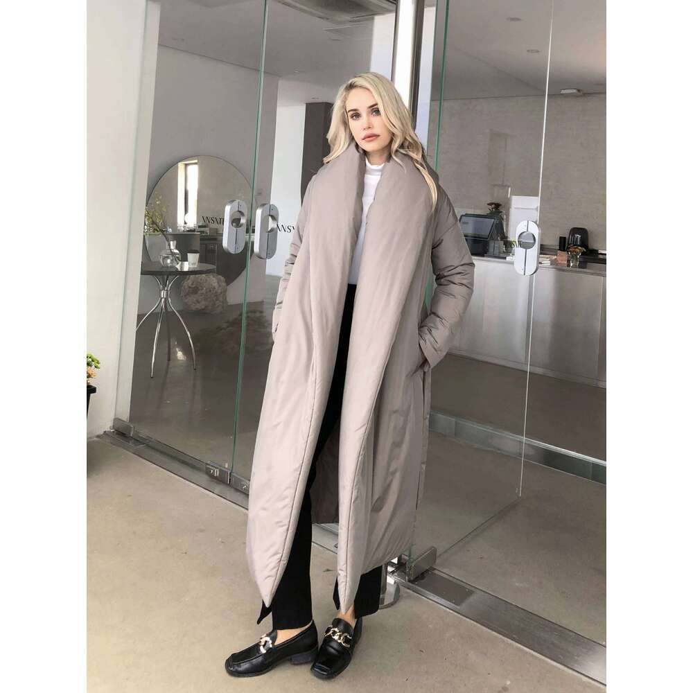 New Design Women Winter Degree Thick Coat Warm Parka Oversized Maxi Long Coat With Belt Casual Outerwear